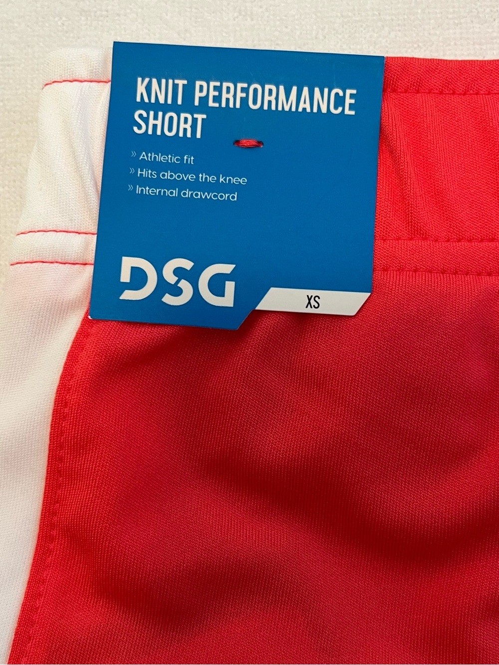 DSG Athletic Gym Shorts XS 6-7 Coral & White 4" Inseam Boys, Unisex, Girls, Kids - Picture 5 of 8